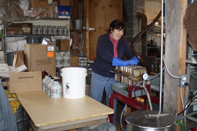 Jeanne changes the filters periodically through the day.